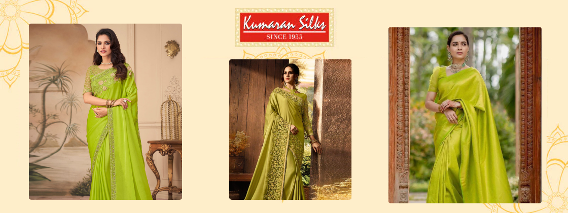 Navratri Day 2 Style Guide: Celebrate with Green Sarees from Kumaran Silks