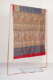 Green Tussar Saree with Kandhari Print