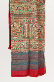 Green Tussar Saree with Kandhari Print