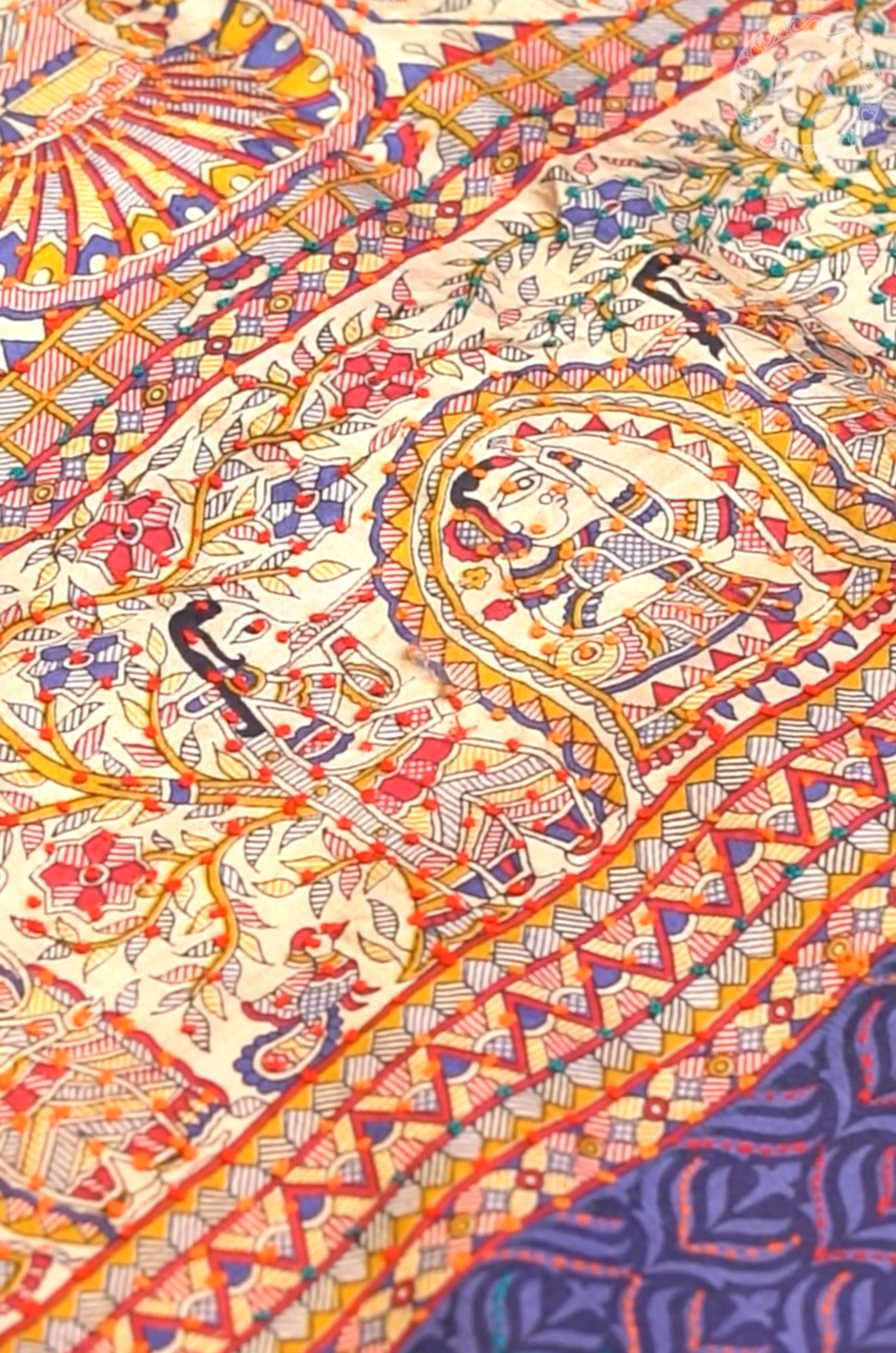 Blue Tussar Saree with Kandhari Print