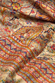Blue Tussar Saree with Kandhari Print
