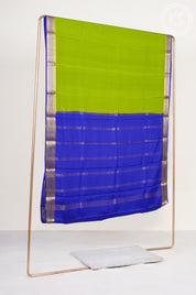 Olive Green Plain Mysore Silk Saree