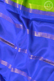 Olive Green Plain Mysore Silk Saree