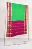 Kelly Green Mysore Silk Saree with Embossed