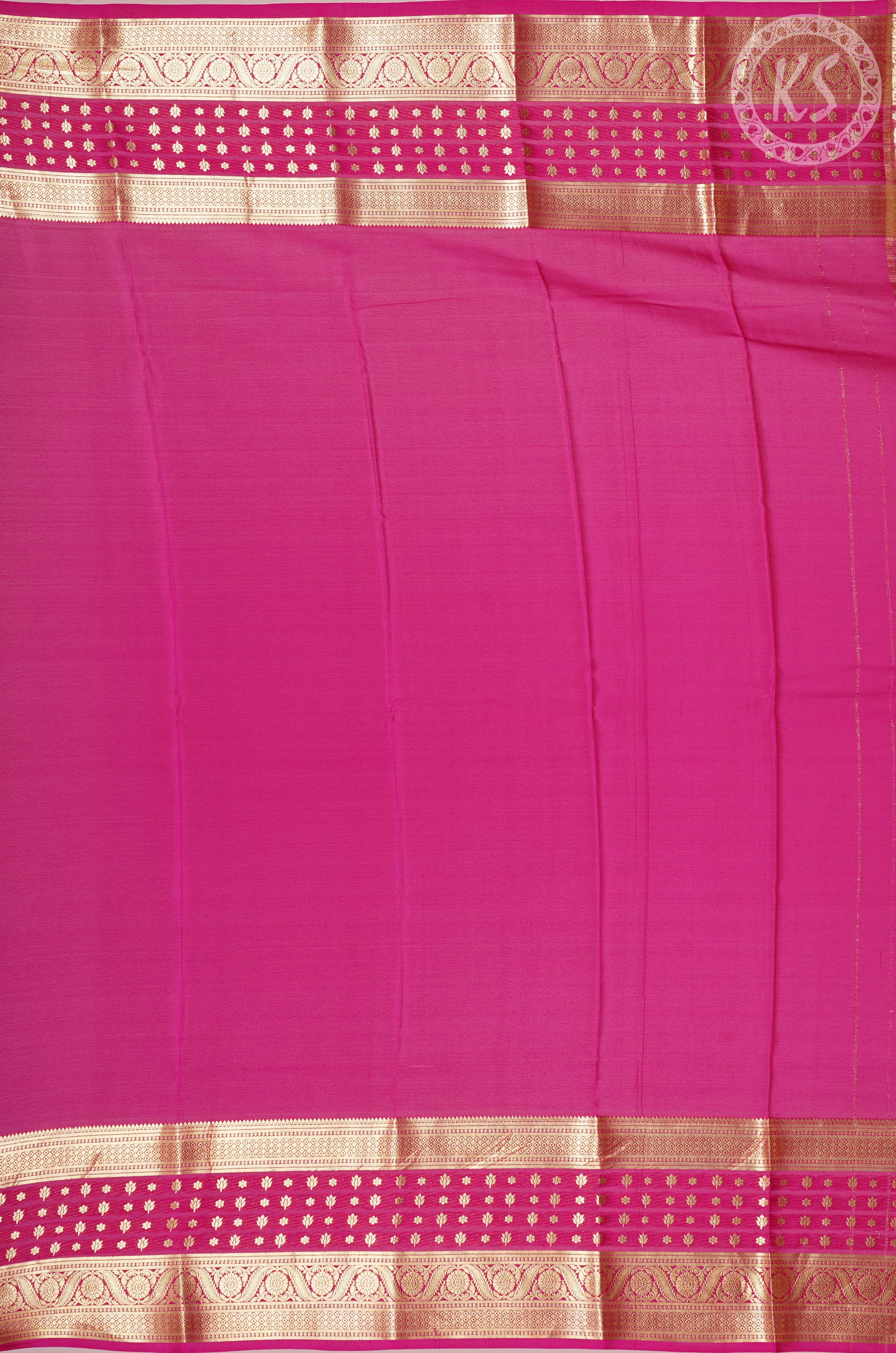 Kelly Green Mysore Silk Saree with Embossed