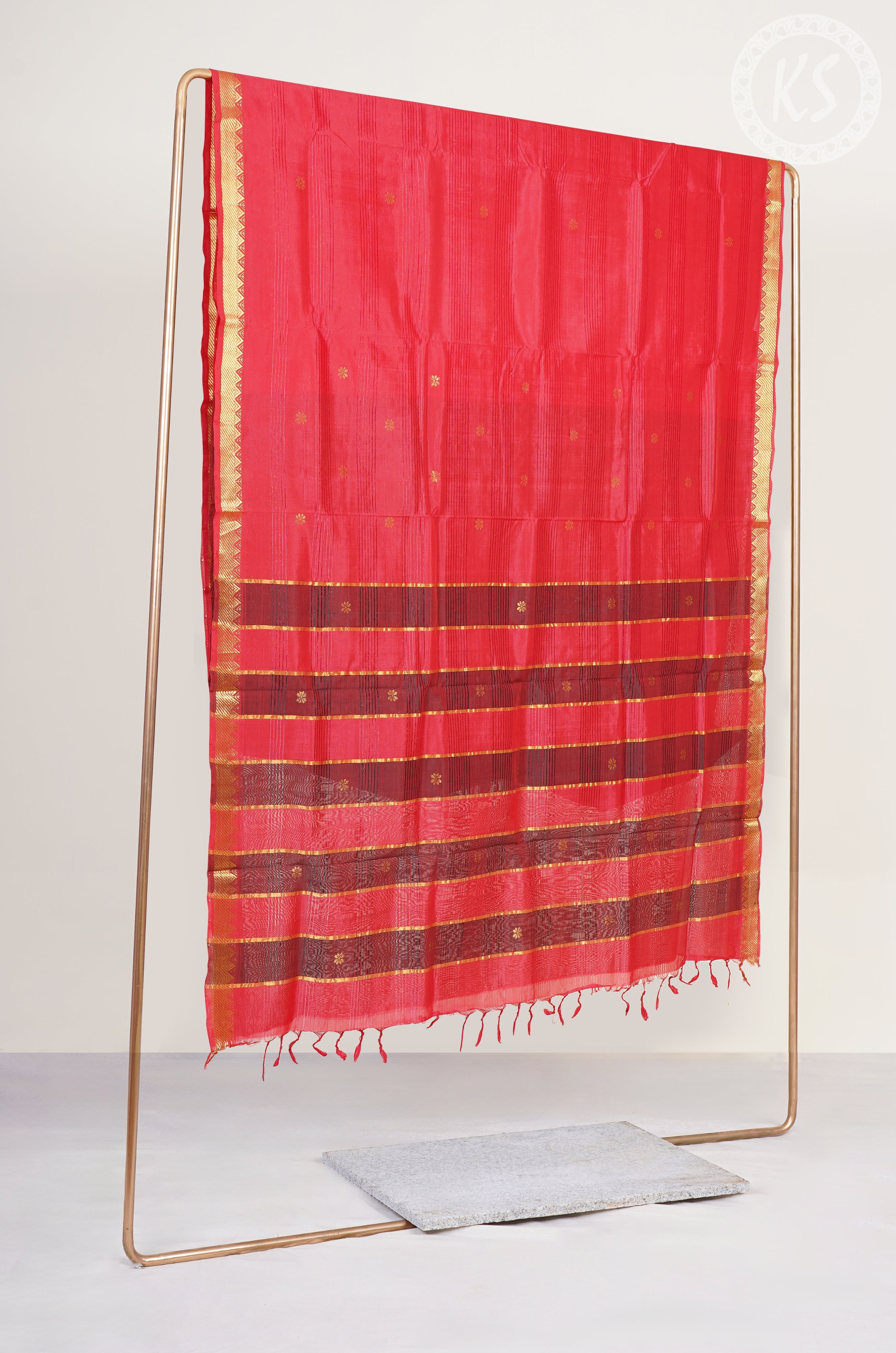 Red Mangalagiri Butta Saree