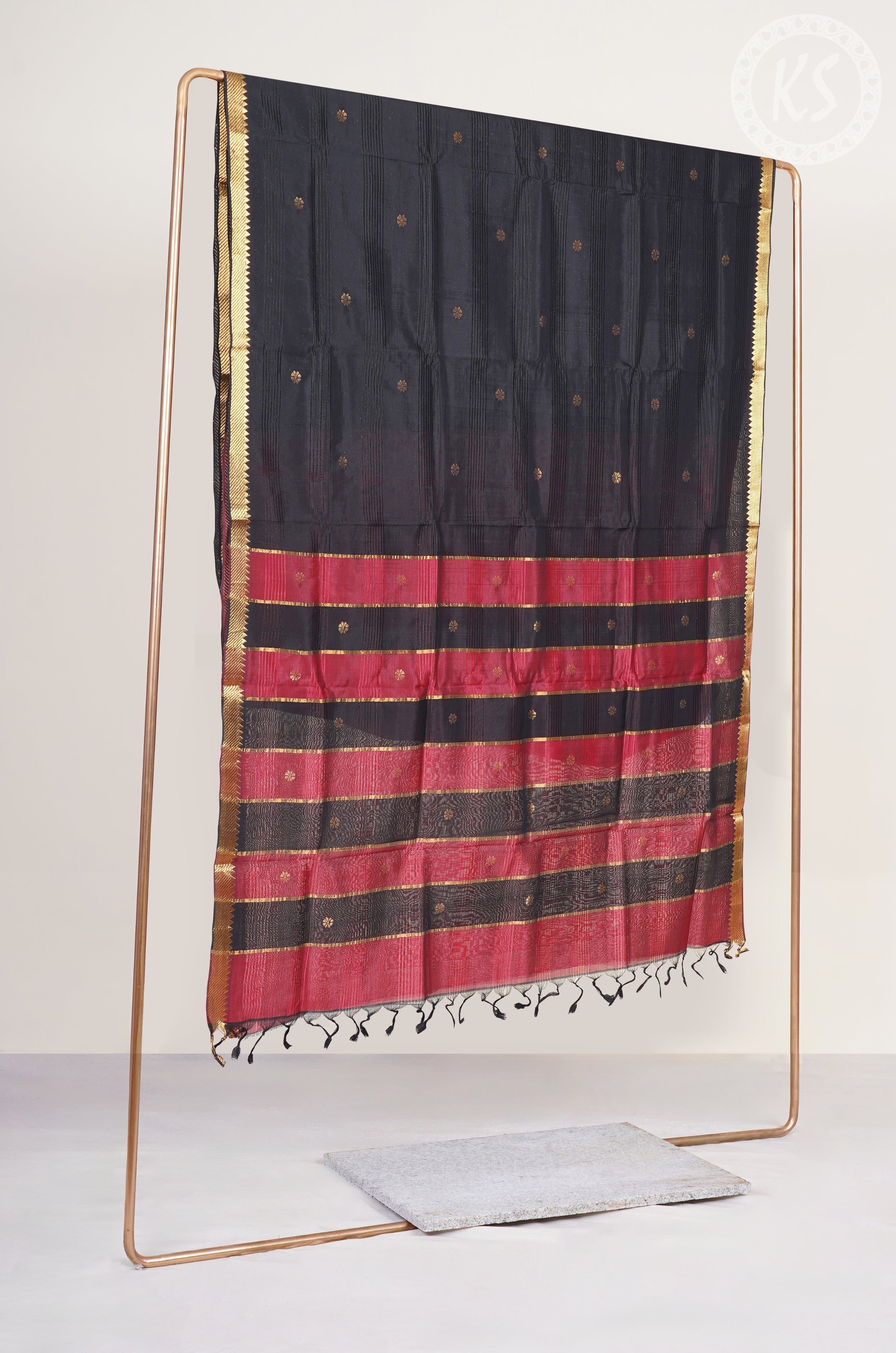 Black Mangalagiri Butta Saree