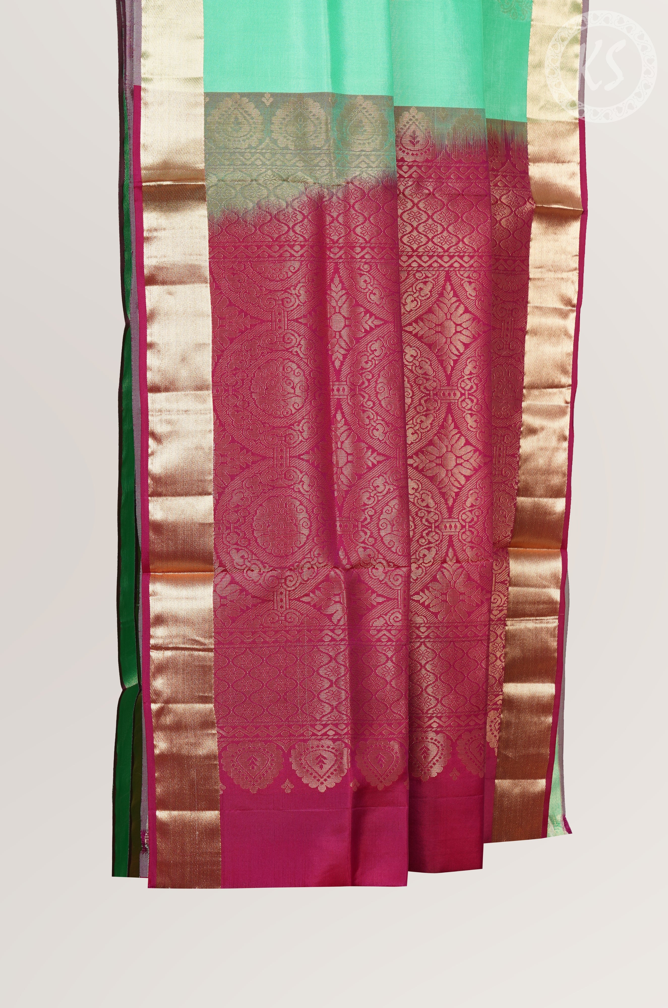 Pista Green Floral Butta soft silk Saree