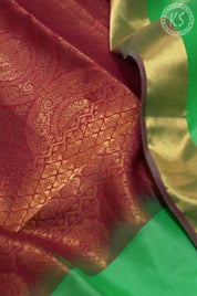 Pista Green Floral Butta soft silk Saree