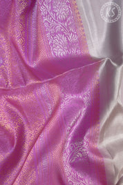 Grey Soft Silk Saree with Floral Butta