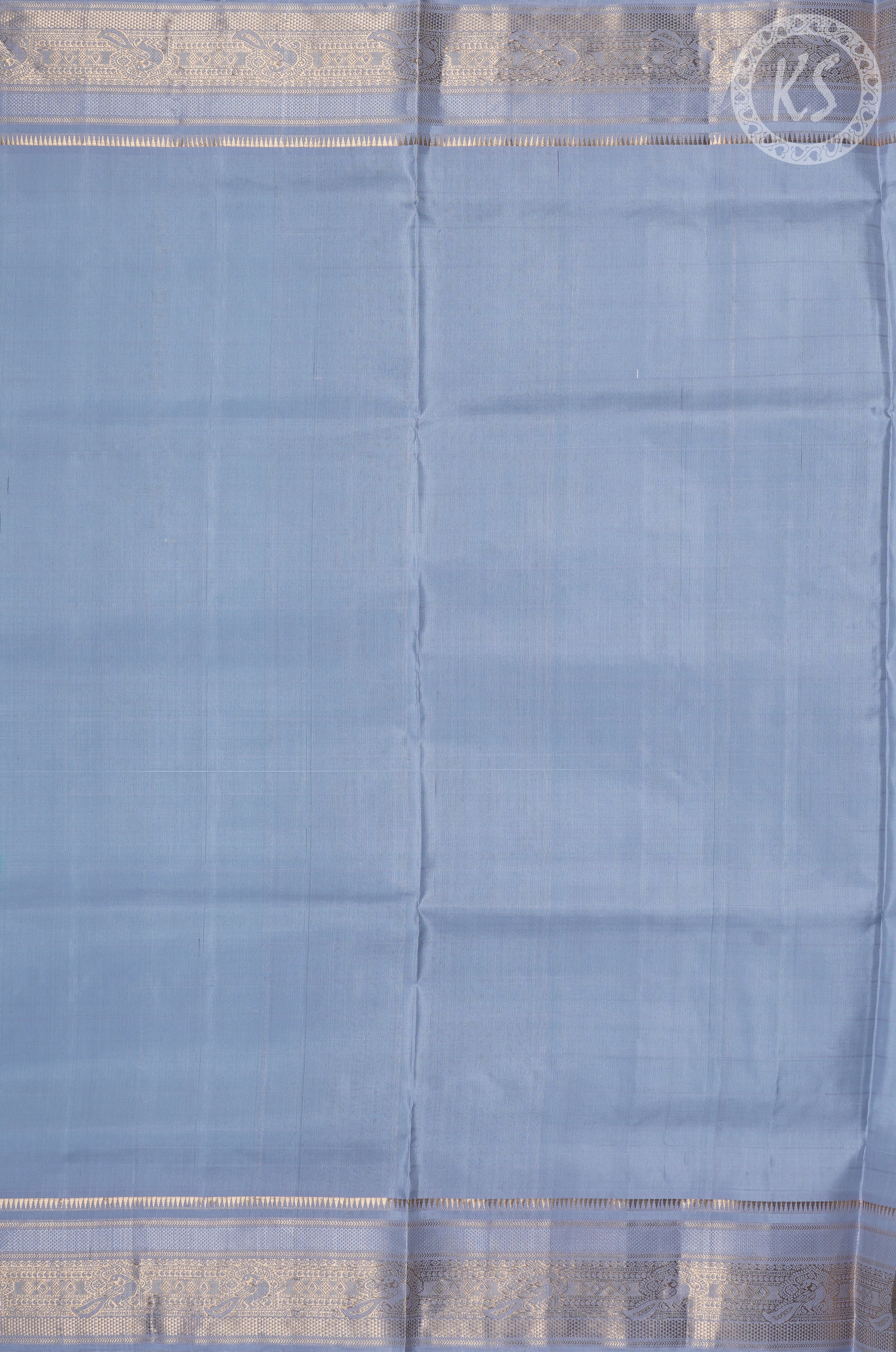 Sky Blue Soft Silk Saree with Floral Butta