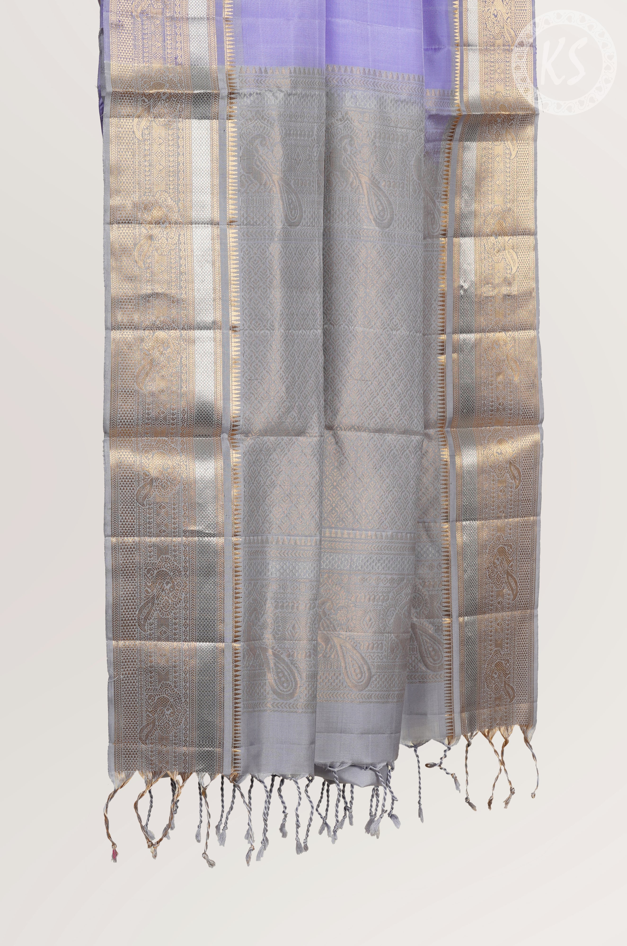 Lavendor Soft Silk Saree with Floral Butta