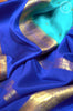 Sky Blue Mysore Silk Saree with Floral Butta