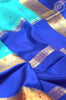 Sky Blue Mysore Silk Saree with Floral Butta