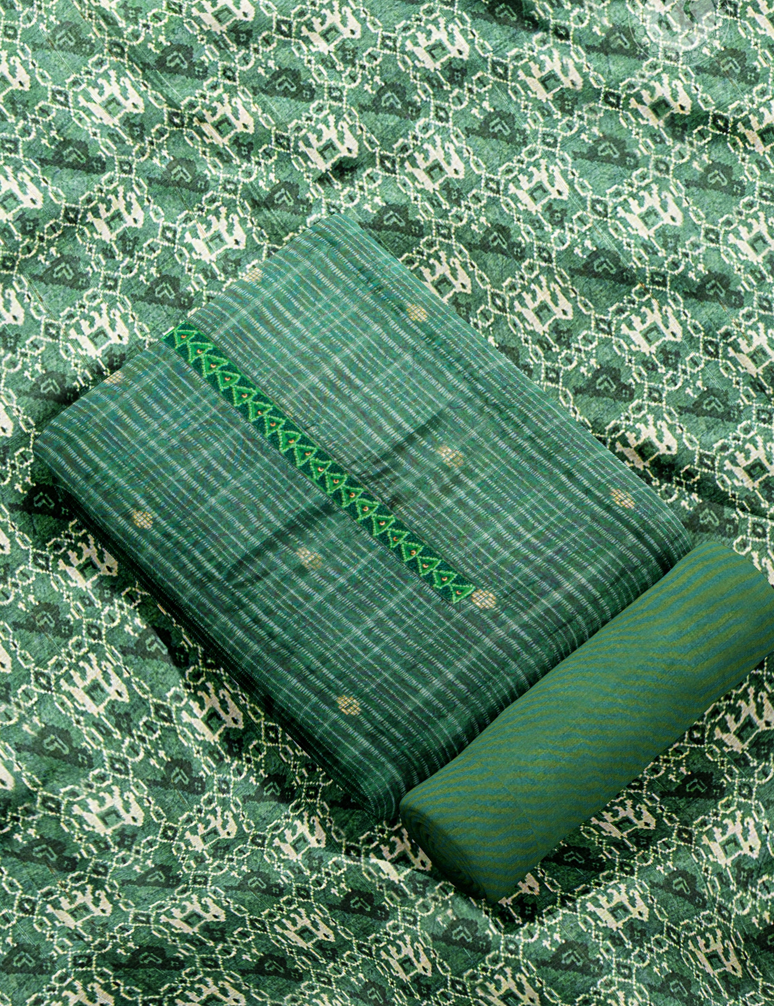 basil-green-unstitched-chudidhar-set-with-bandhani-printed-duppatta-a