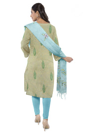 teal-green-unstitched-chudidhar-set-with-leaf-design-c