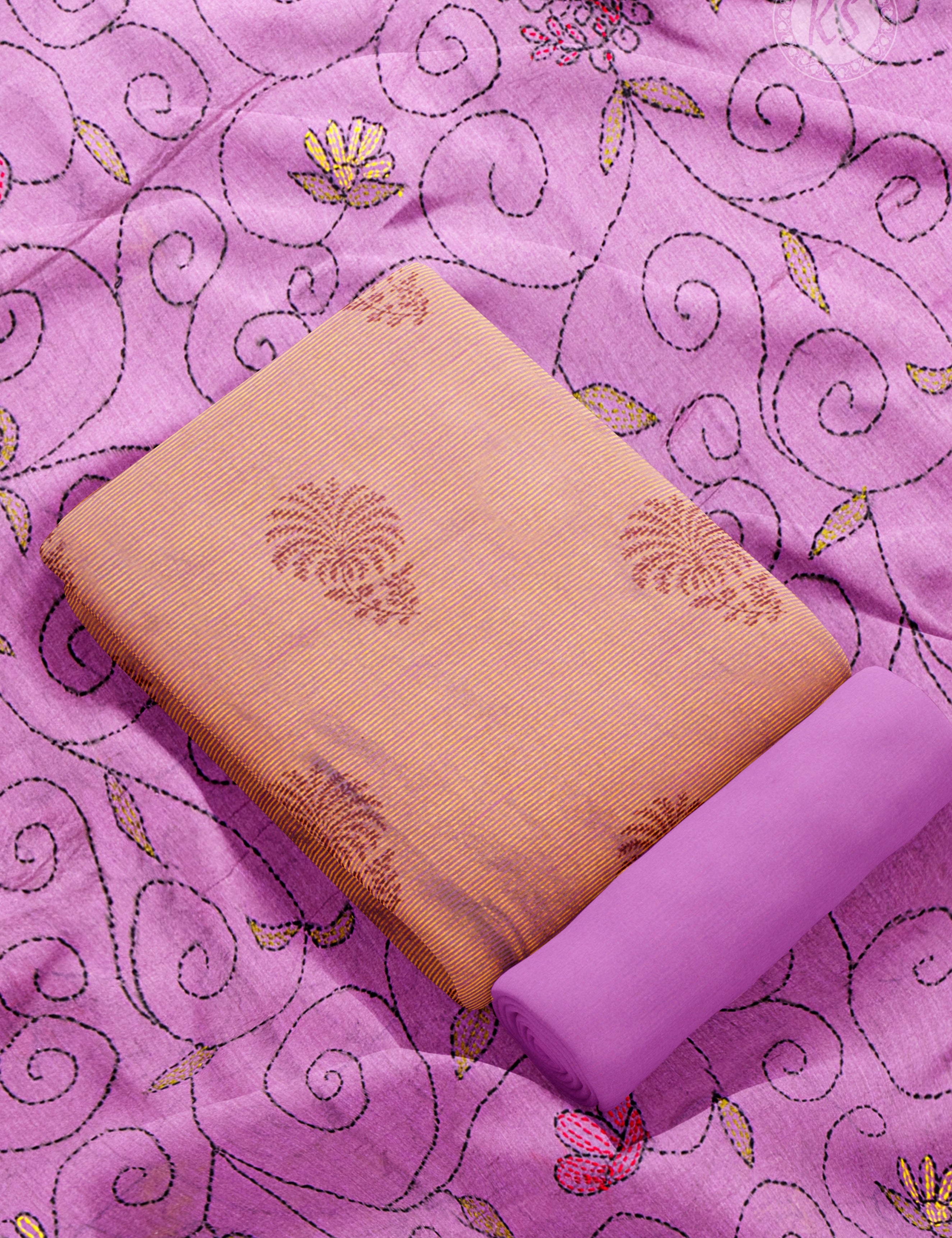 mauve-semi-unstitched-chudidhar-set-with-floral-design-a