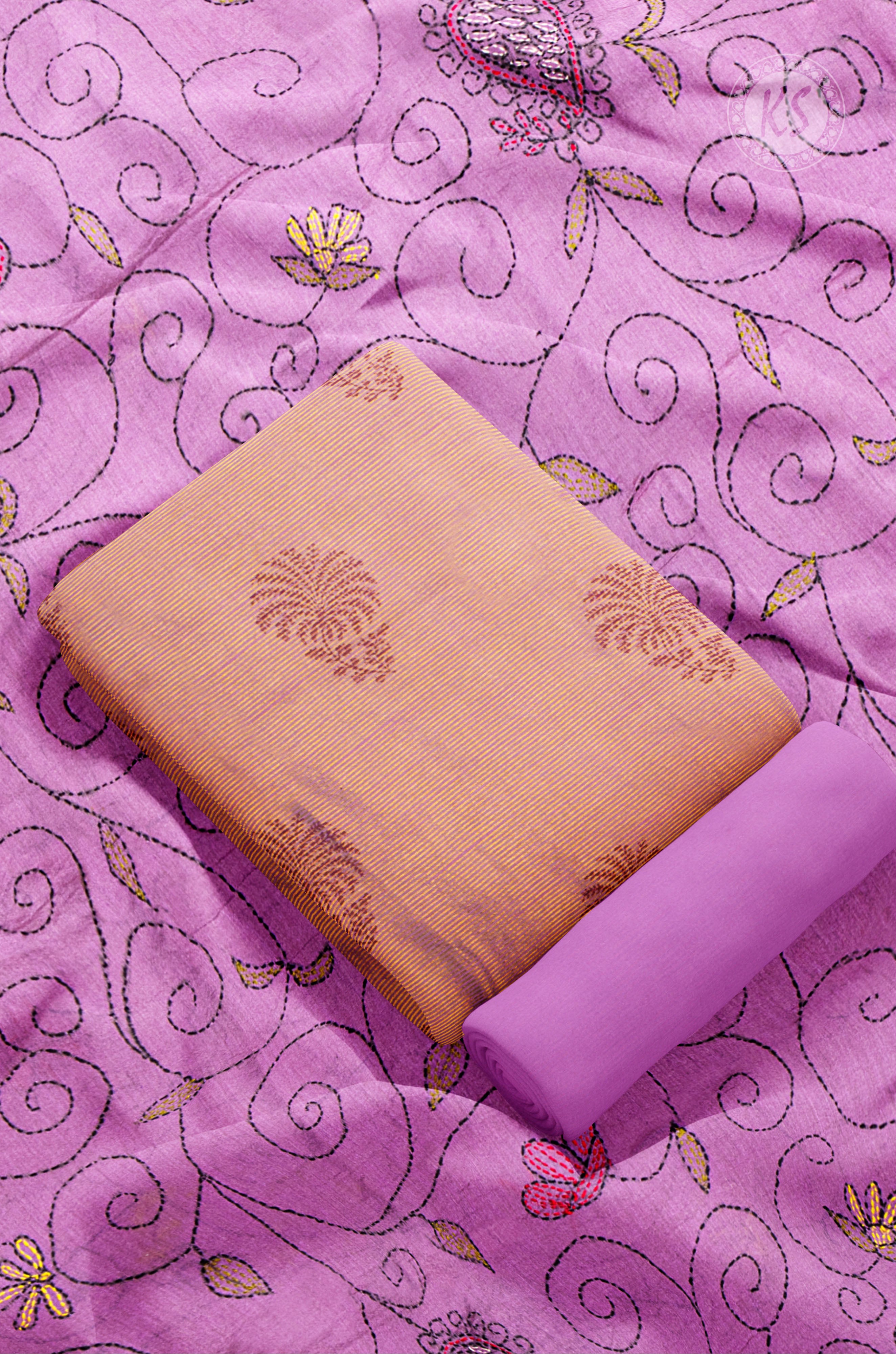 mauve-semi-unstitched-chudidhar-set-with-floral-design-a