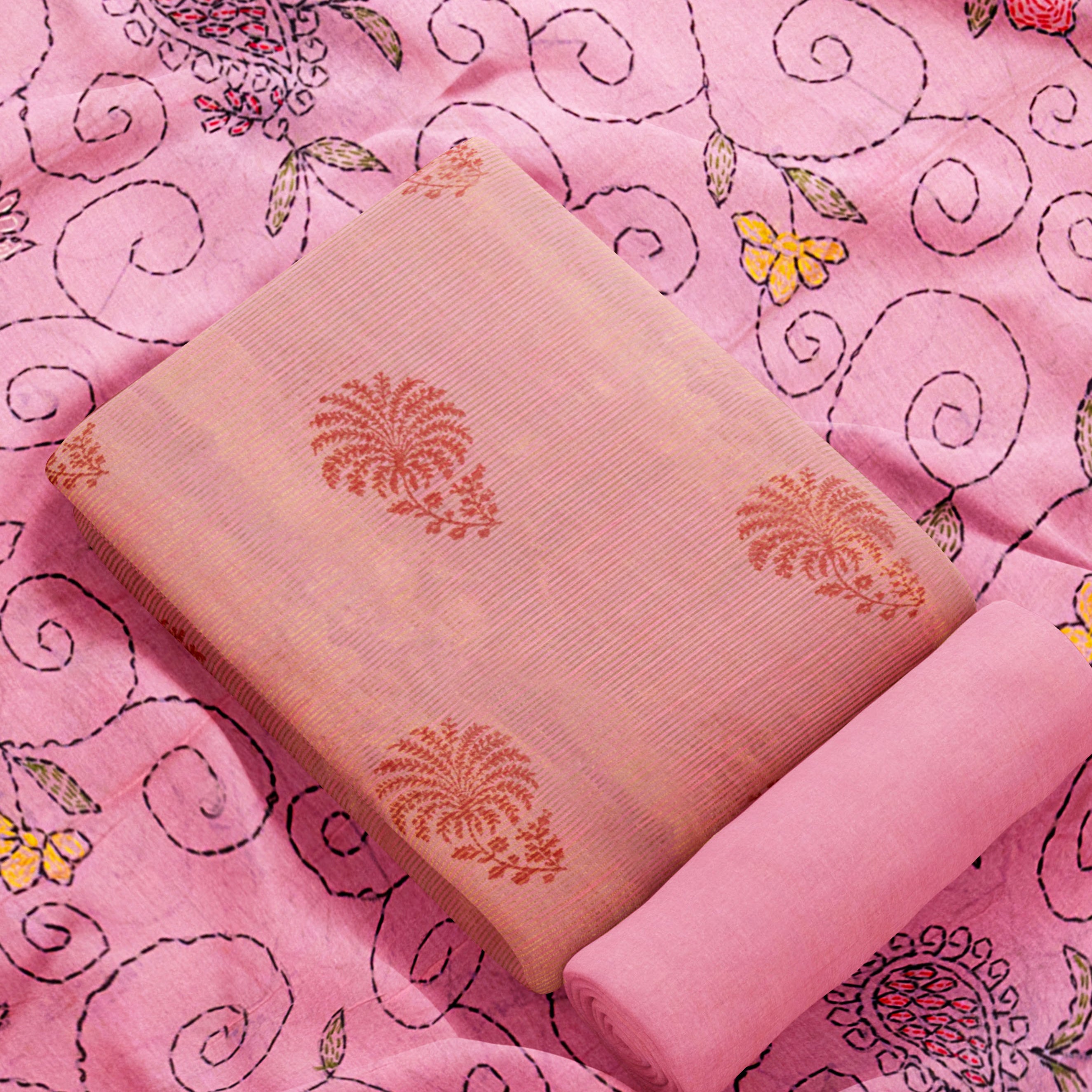 baby-pink-unstitched-chudidhar-set-with-floral-design-a