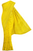 Lemon Yellow Plain and Stripe Saree With Floral Printed Blouse