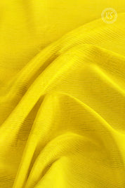 Lemon Yellow Plain and Stripe Saree With Floral Printed Blouse