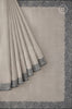 Off White Saree with Grey Cutwork Border