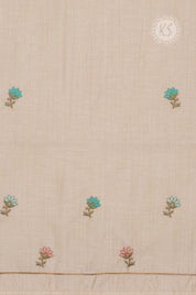 Sandal  Saree with Embroidered Border