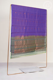 Royal Blue Leaf Butta Silk Cotton Saree