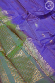 Royal Blue Leaf Butta Silk Cotton Saree