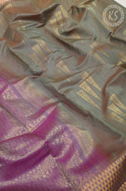 Basil Green Temple Butta Silk Cotton Saree