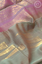 Basil Green Temple Butta Silk Cotton Saree