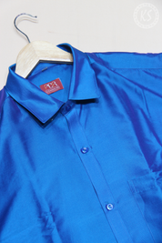 Peacock Blue Shirt With Full Sleeve