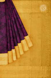 Deep Purple and Black Silk Saree