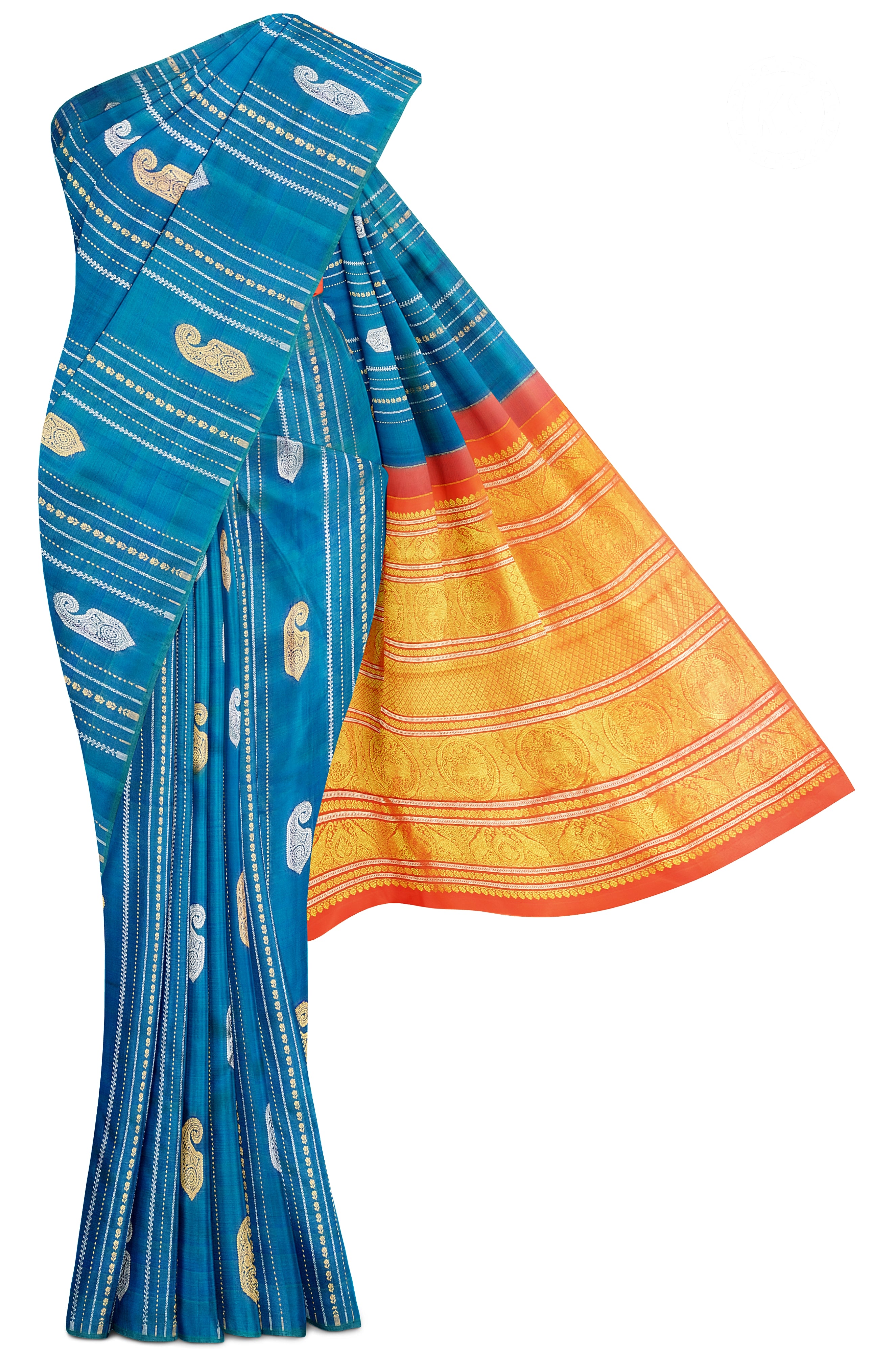 dual-tone-silk-saree-with-gold-and-silver-butta-b