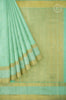 Light Green Silk Saree with Striped Border