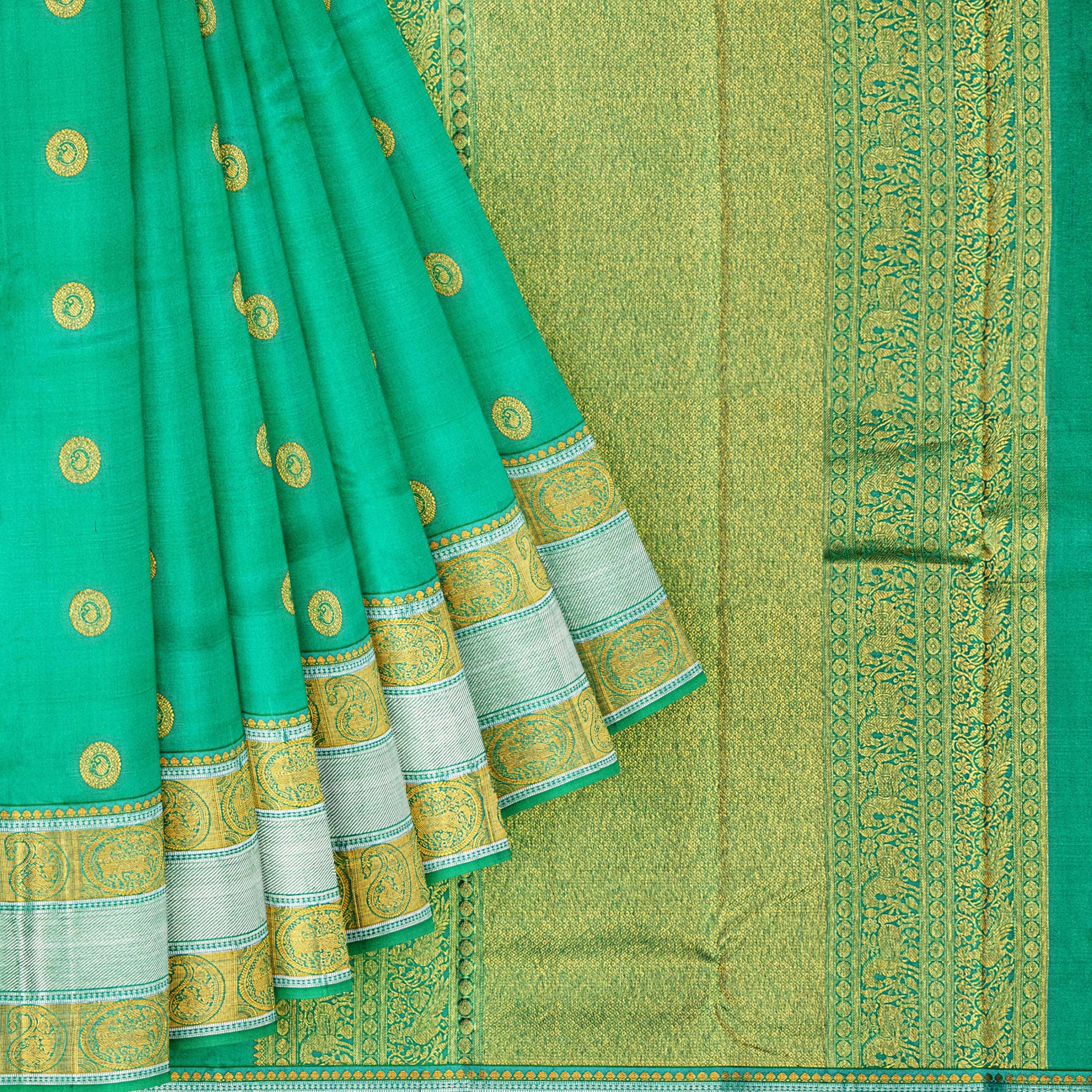 green-silk-saree-with-gold-butta-a