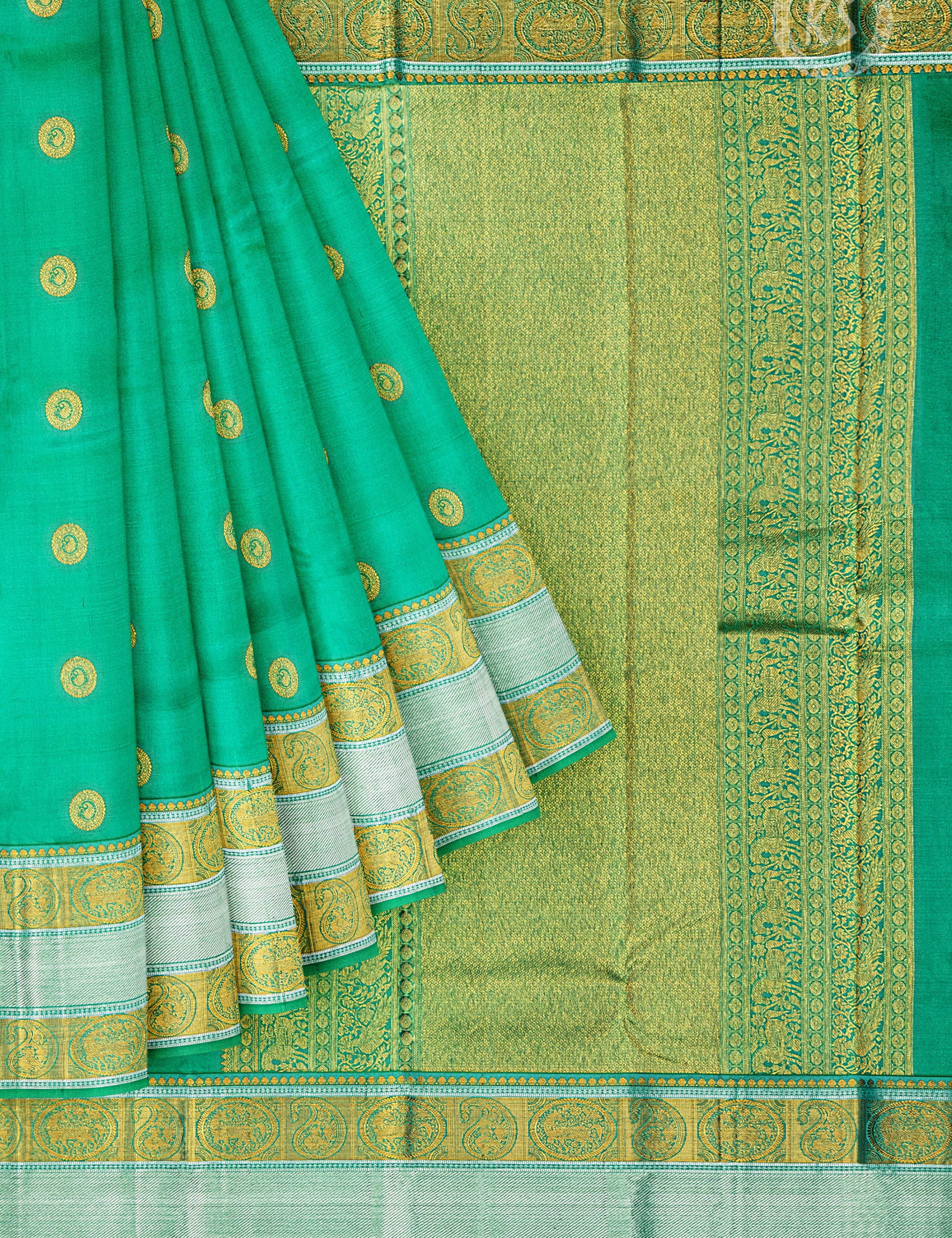 green-silk-saree-with-gold-butta-a