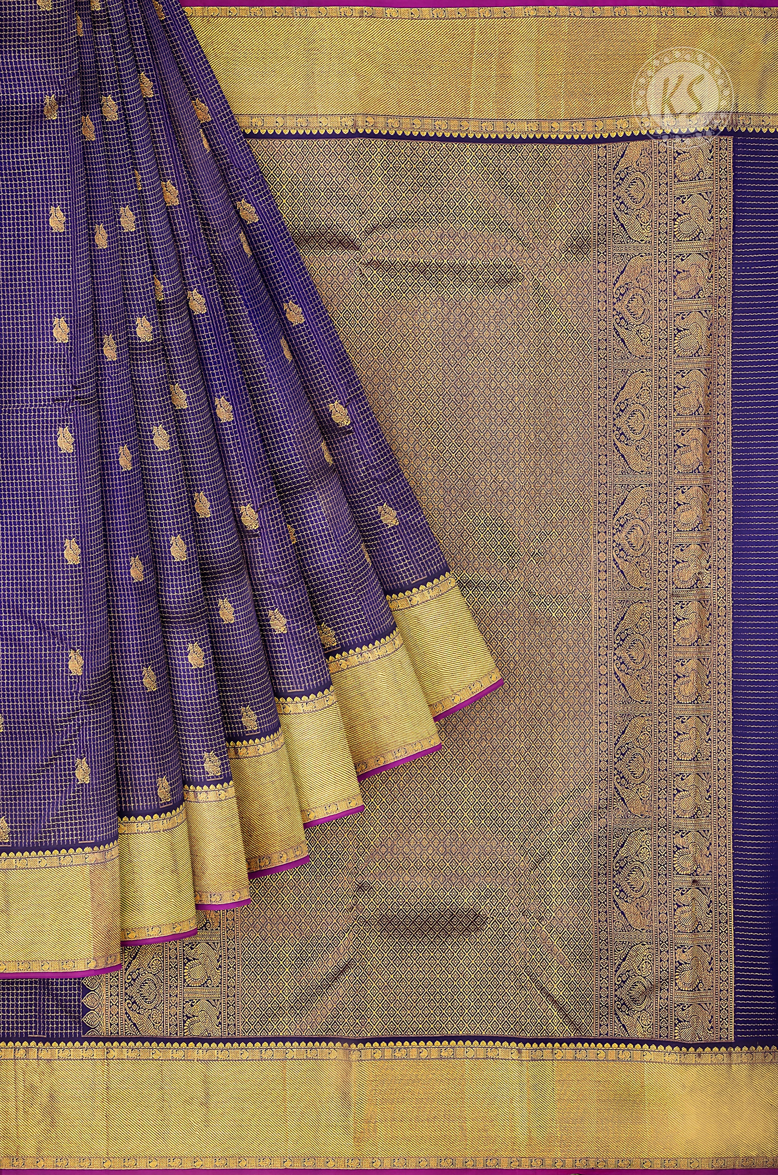 blue-silk-saree-with-checks-butta-a