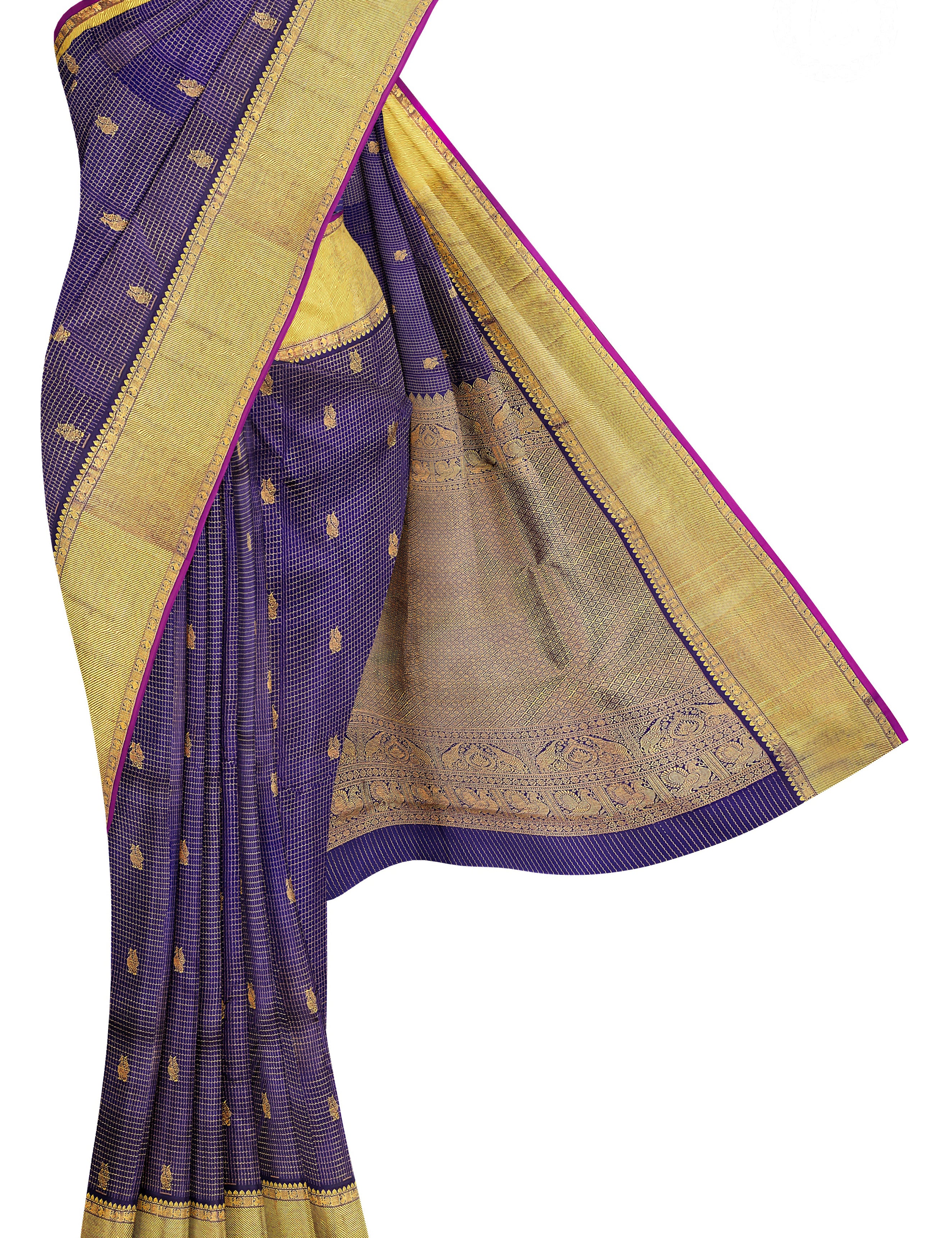 blue-silk-saree-with-checks-butta-b