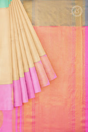 Ganga Jamuna Cream Silk Saree