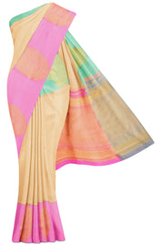 Ganga Jamuna Cream Silk Saree