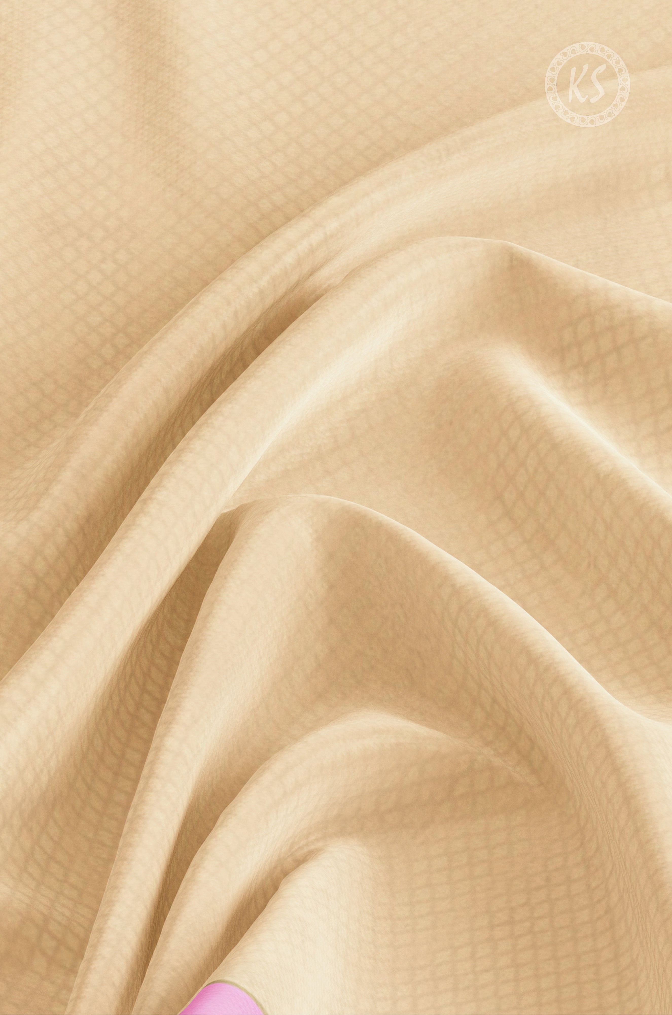 Ganga Jamuna Cream Silk Saree