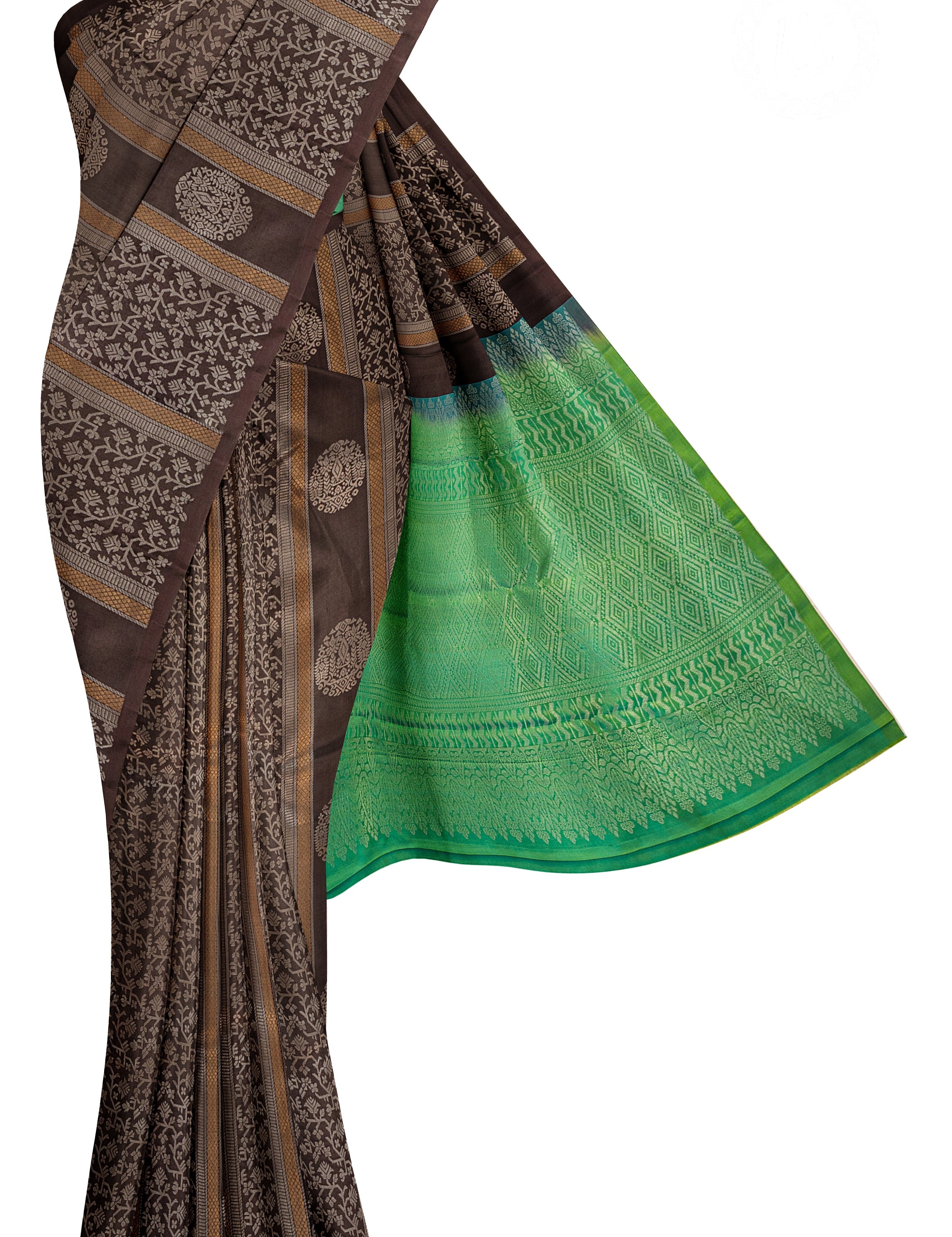 black-silk-saree-with-stripes-and-butta-b