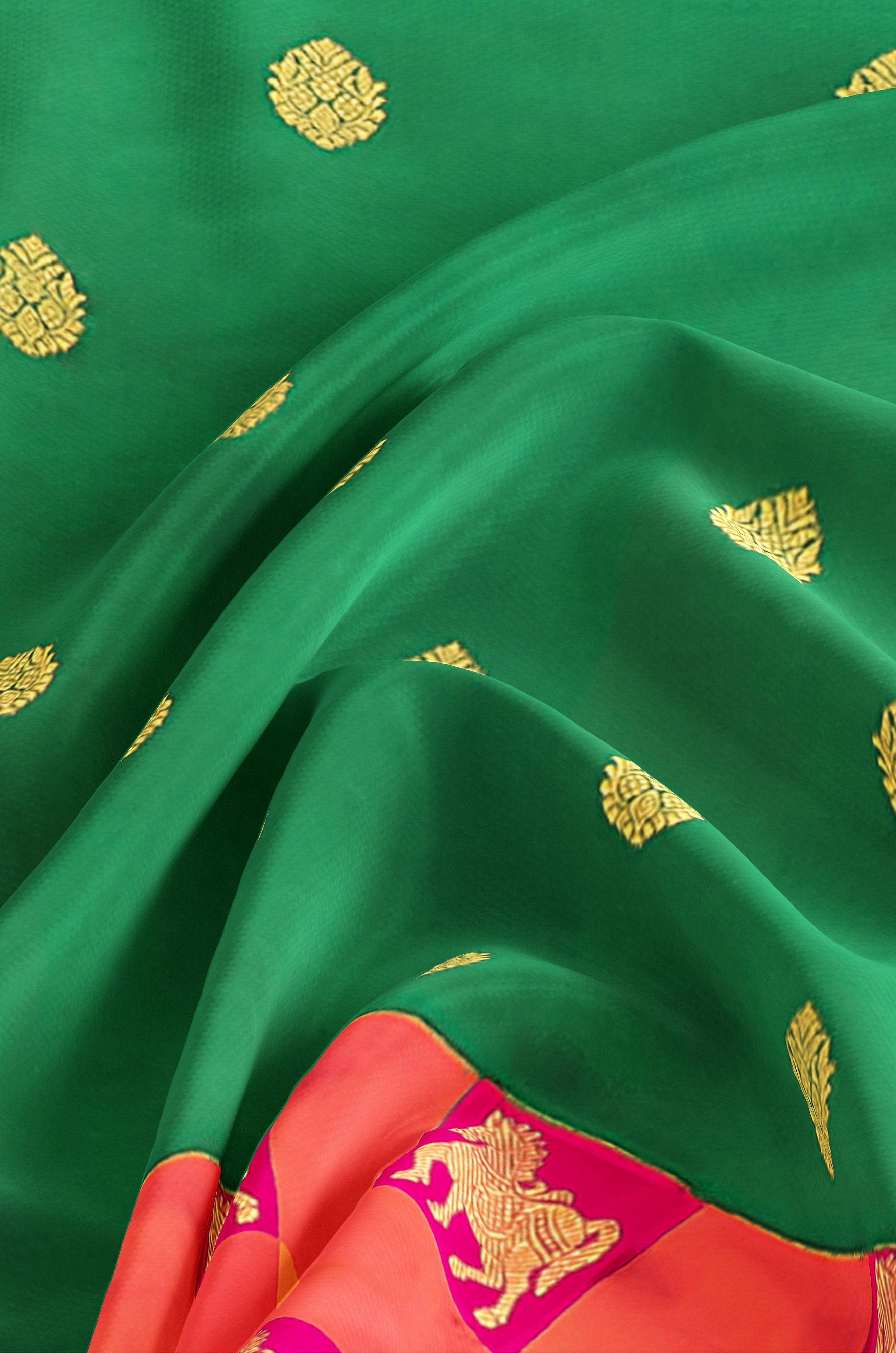 green-silk-saree-with-large-checks-border-c