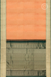 Orange Stripe Silk Saree with Contrast Border