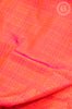 Pink Checks Silk Saree with Gold Border