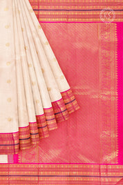 Sandal Checks Silk Saree with Mayil Butta