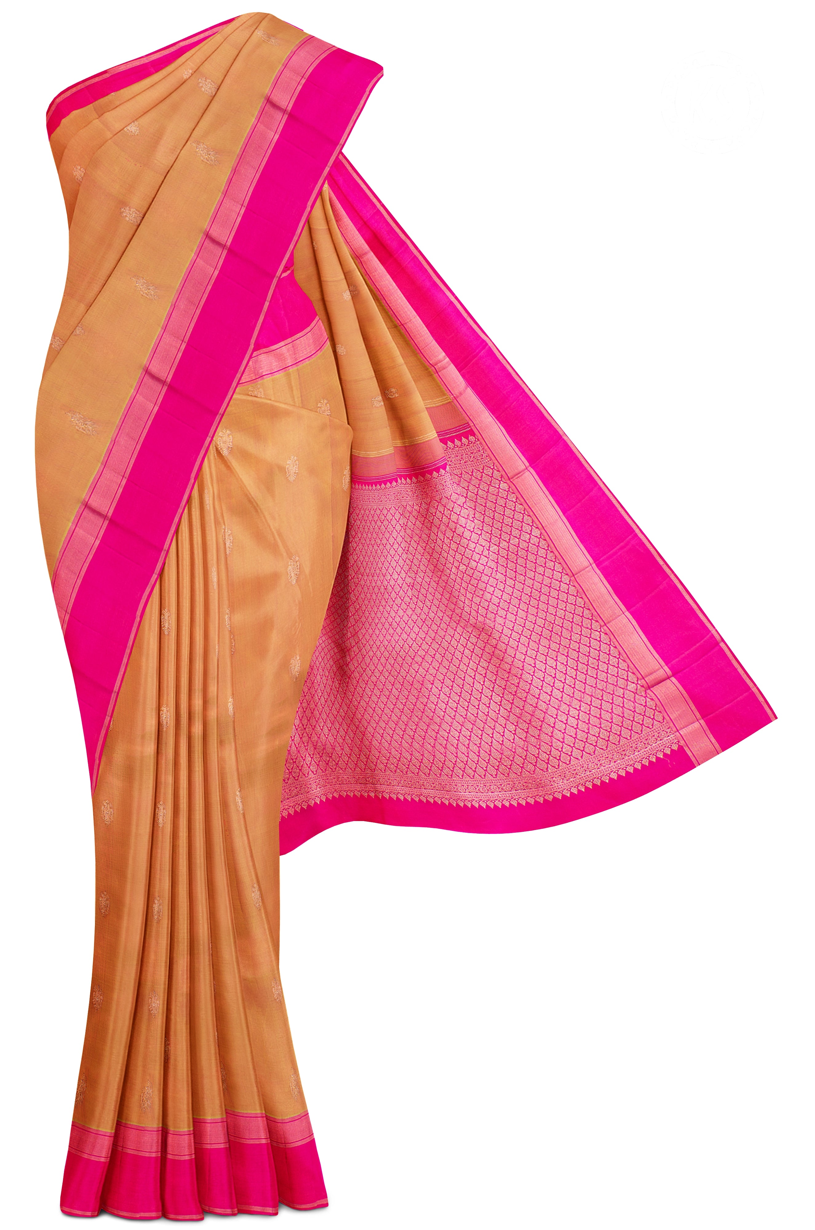 Dual Tone Stripe Silk Saree with Annam Butta