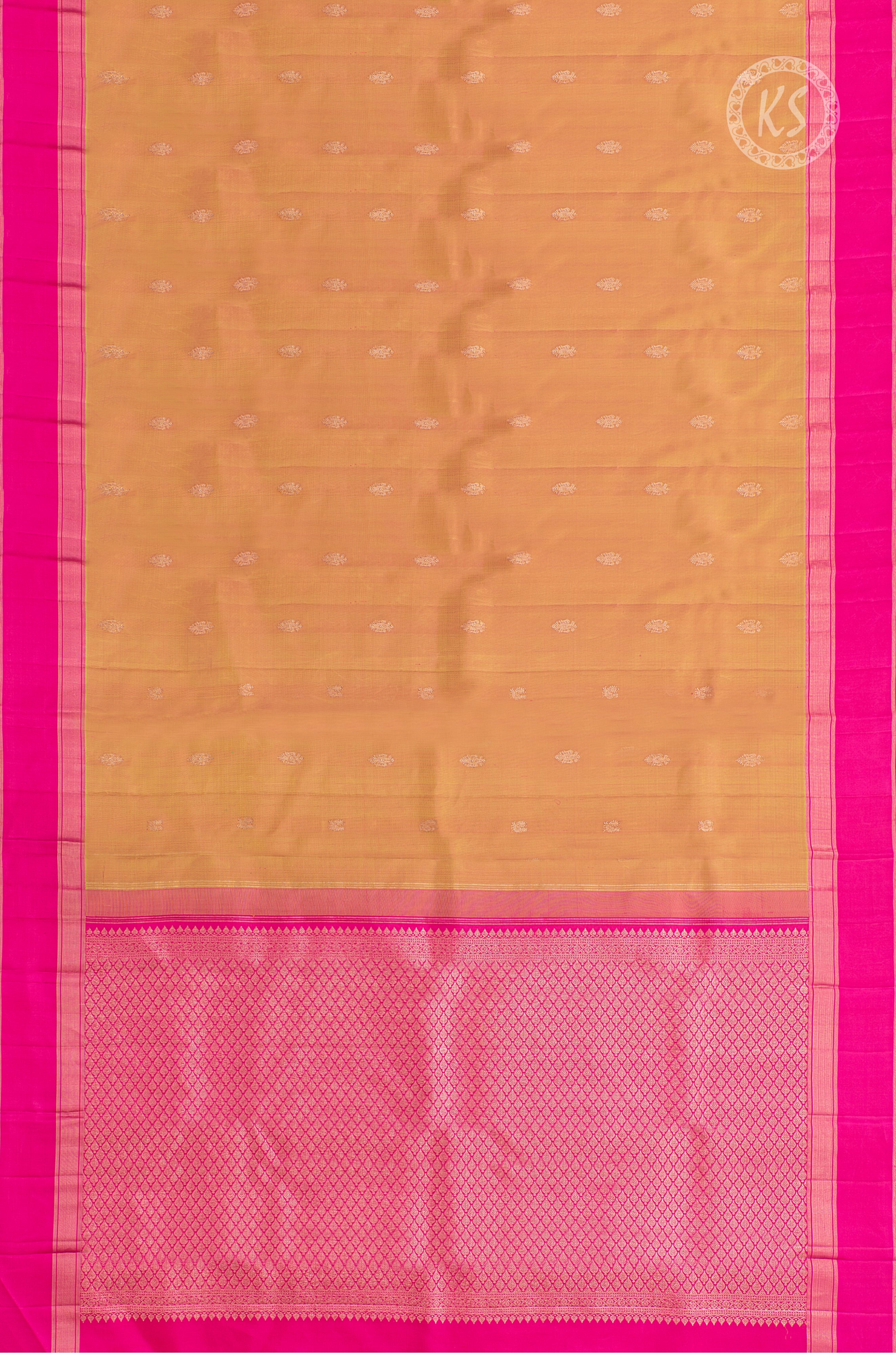 Dual Tone Stripe Silk Saree with Annam Butta