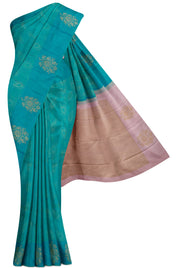 Mint Green Silk Saree with Floral